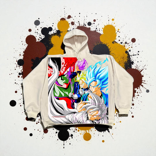 Cream Hoodie - Cell Games Variant Front & Gohan Breaking point back