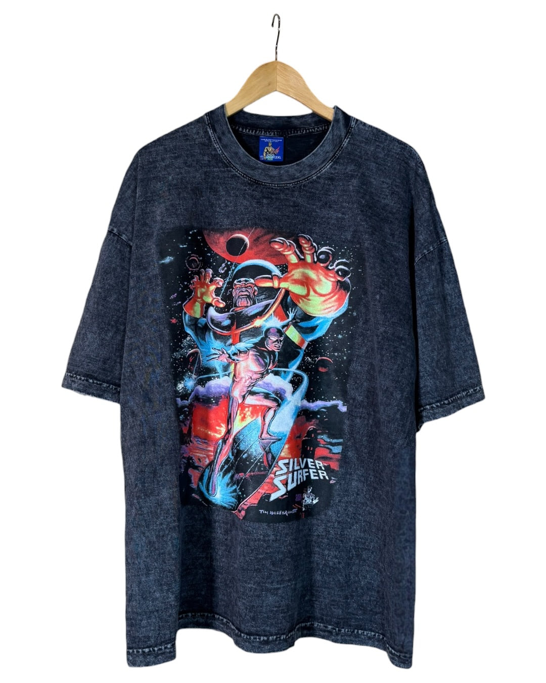 Black Acid Wash - Silver Surface Shirt