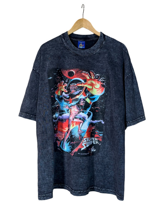 Black Acid Wash - Silver Surface Shirt