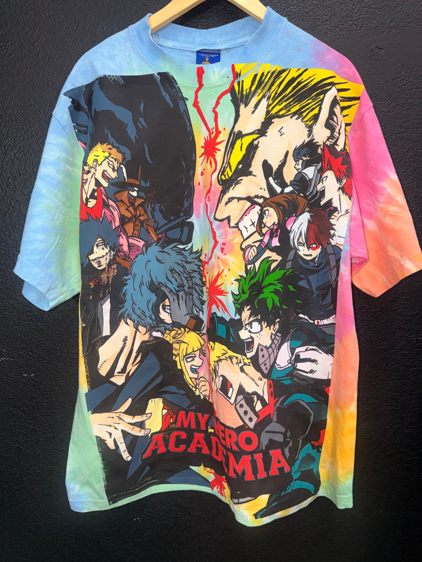 Shaka sherbet Tie dye  - My hero - All might vs one for all Front & Final conflict back