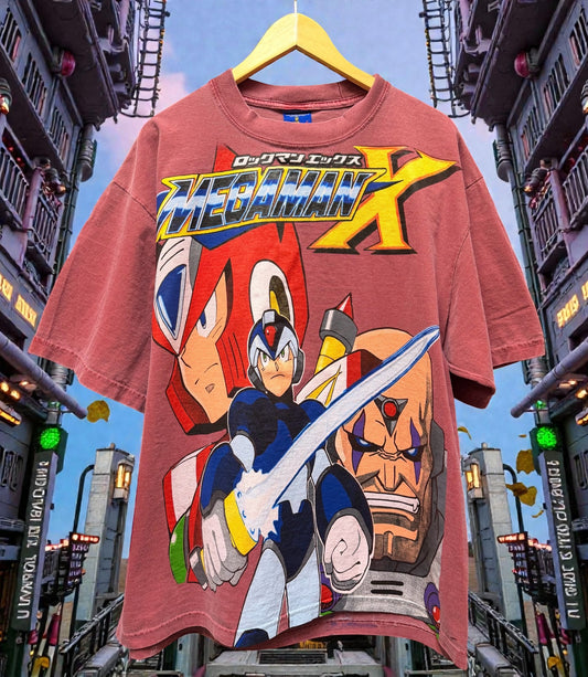Faded red  - Mega Man X Big faces Front & Mega Man X SNES Back