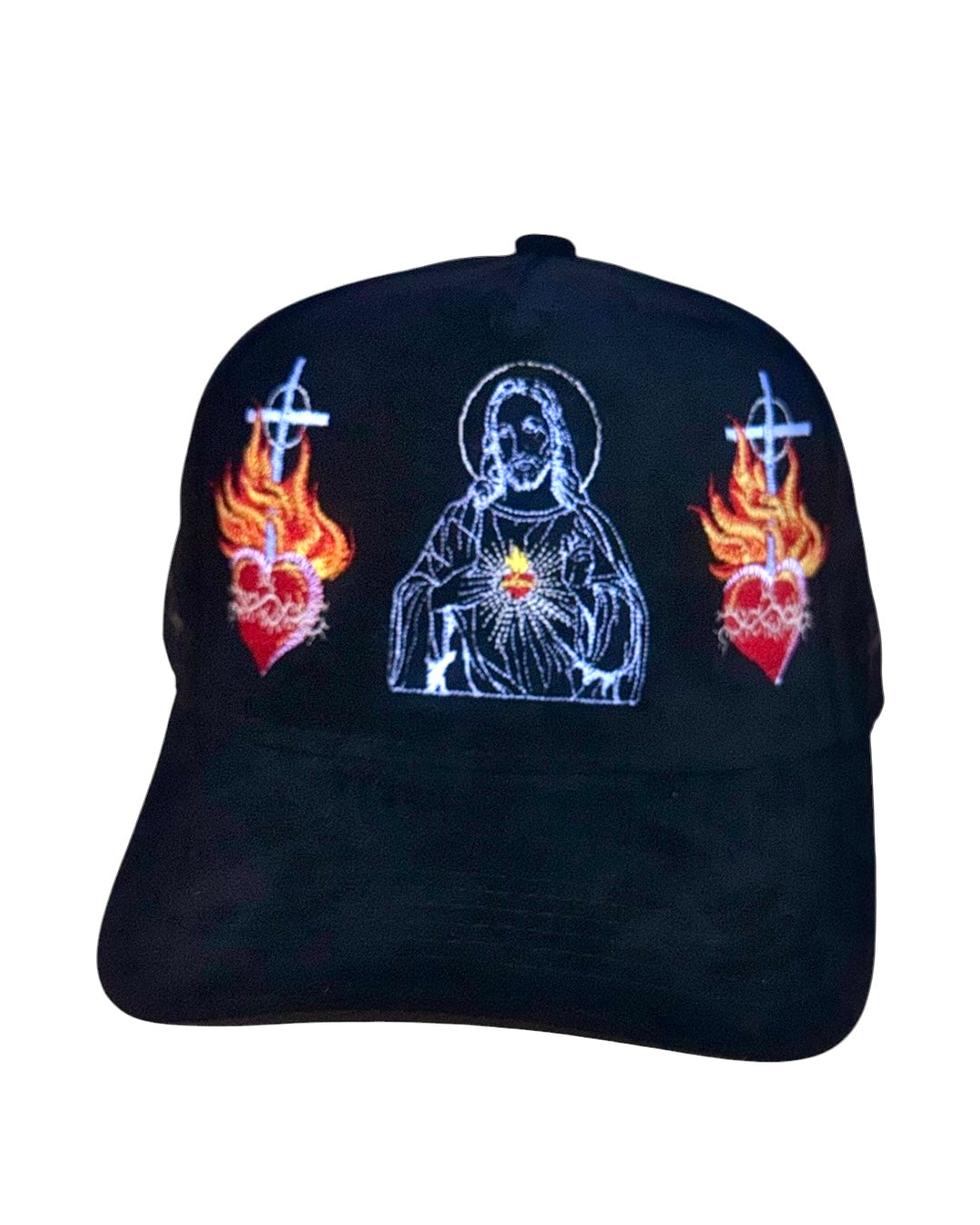 Jesus cross Hat black reflective - Glow in the dark Jesus