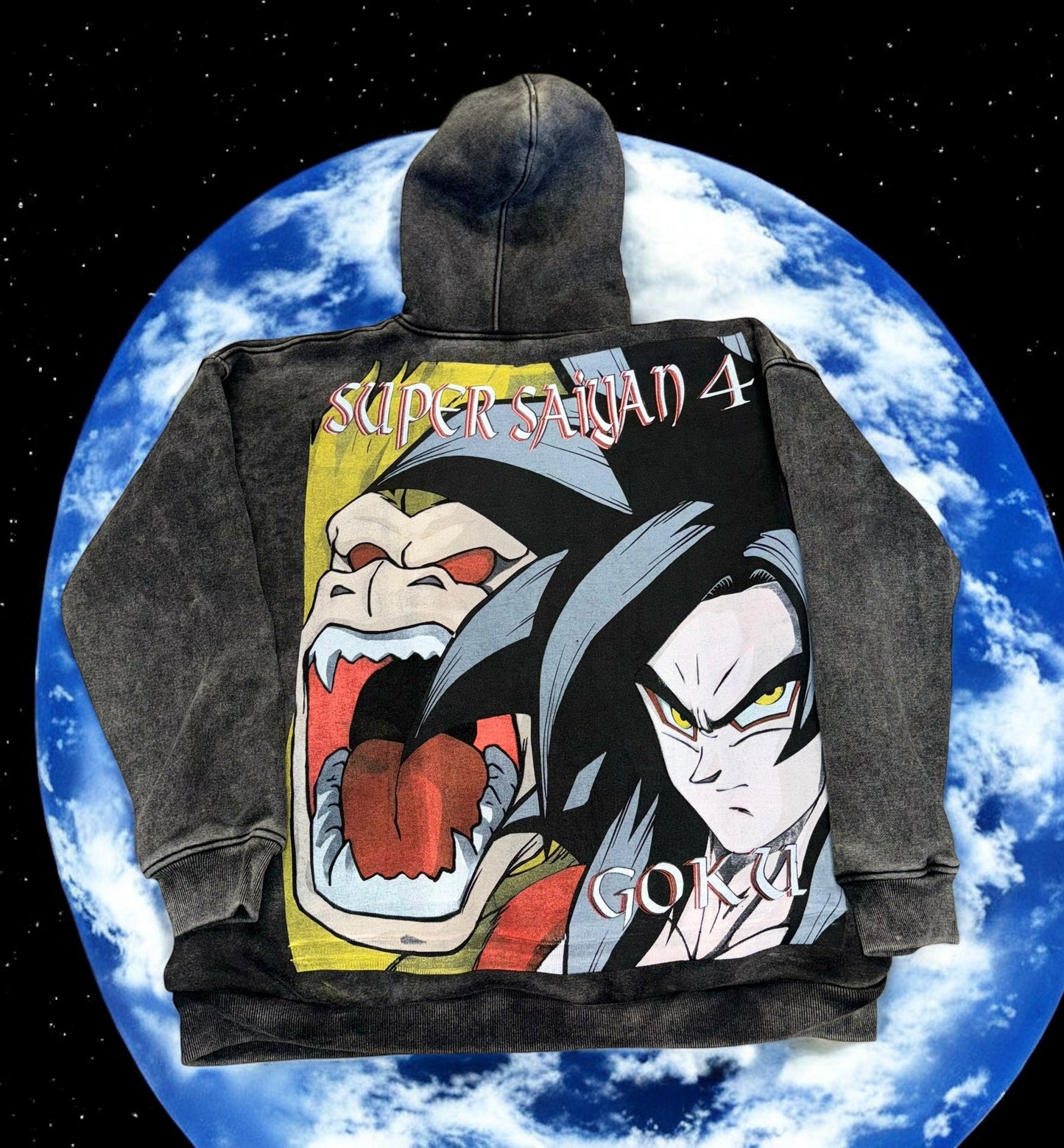 Faded - Premium Hoodie - SSJ4 Super Baby & SSJ 4 back