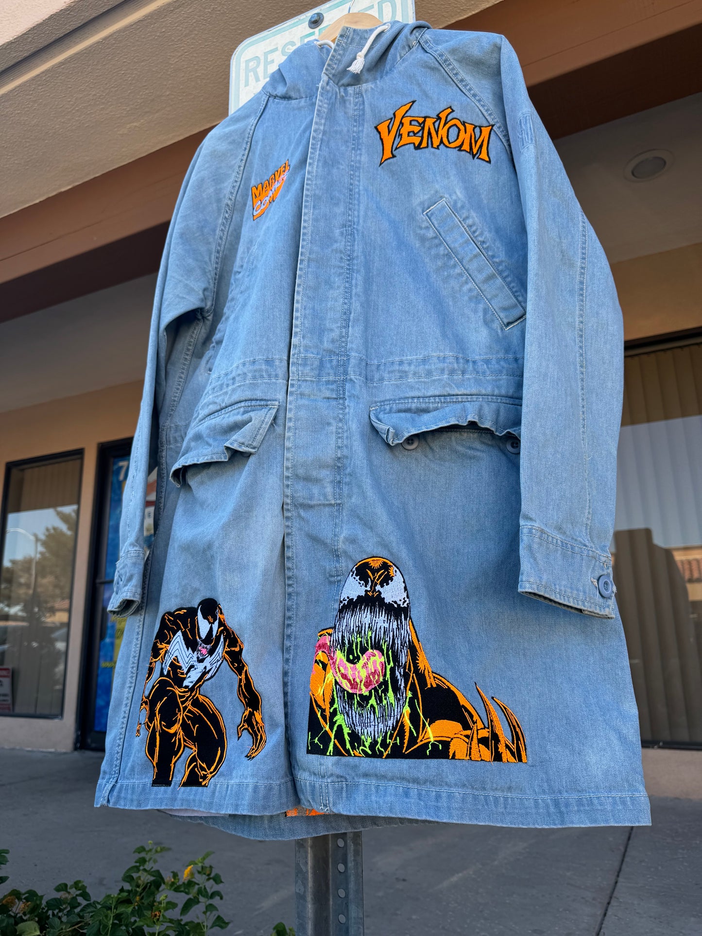 Denim Carnage Variant Long Coat