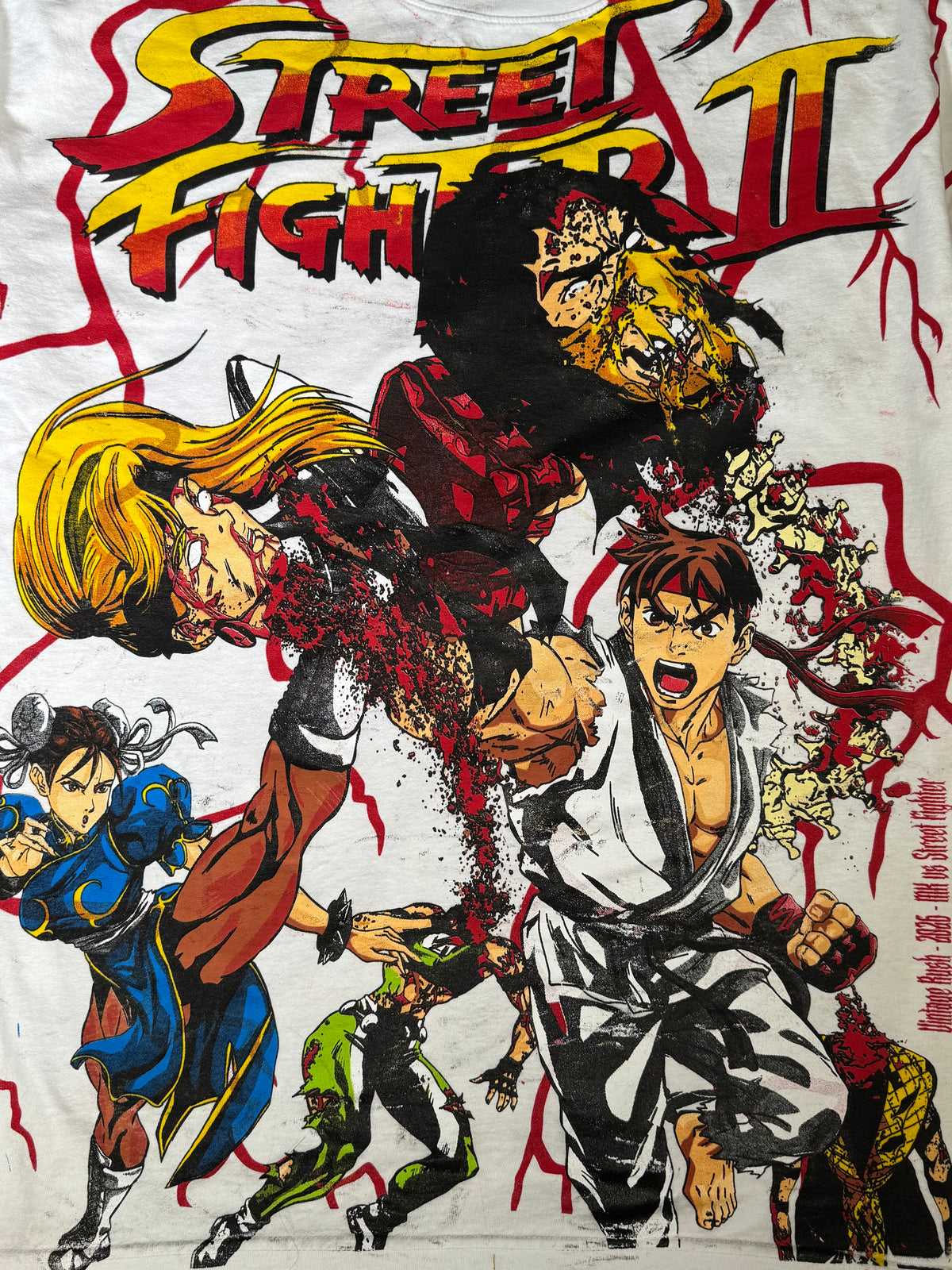 White with Red Lightning - Shadowloo Front - Ryu and Chun Li Back