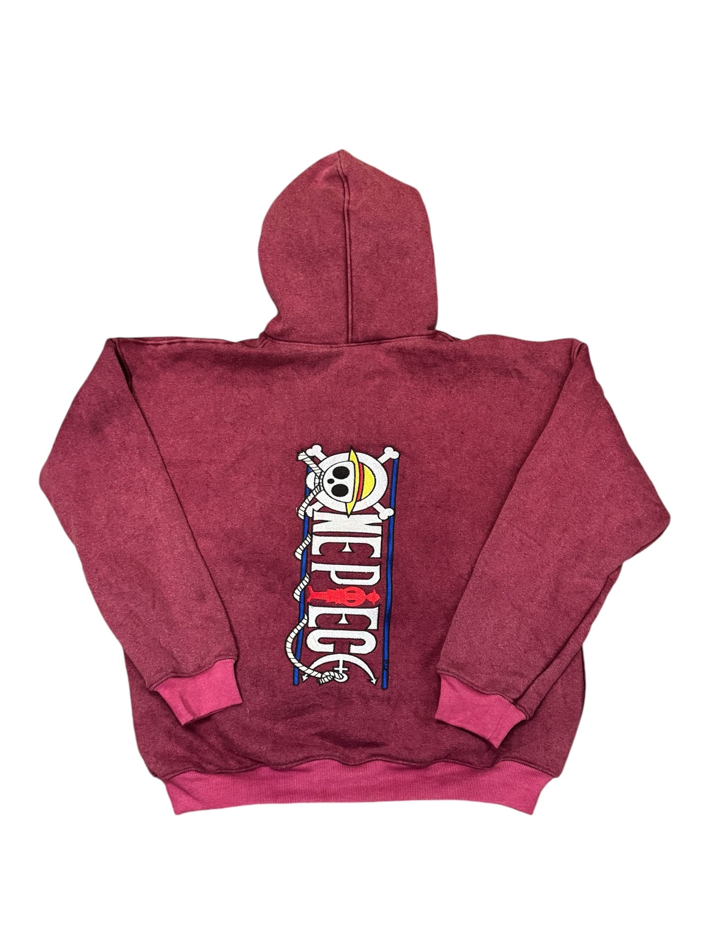 Vintage Burgundy Hoodie- Luffy