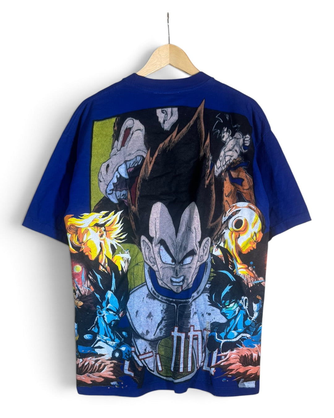 Blue - Vegeta’s Death Monochrome Sides - Gohan I hate Saiyan Front - Over 9000 Vegeta - 360 Shirt