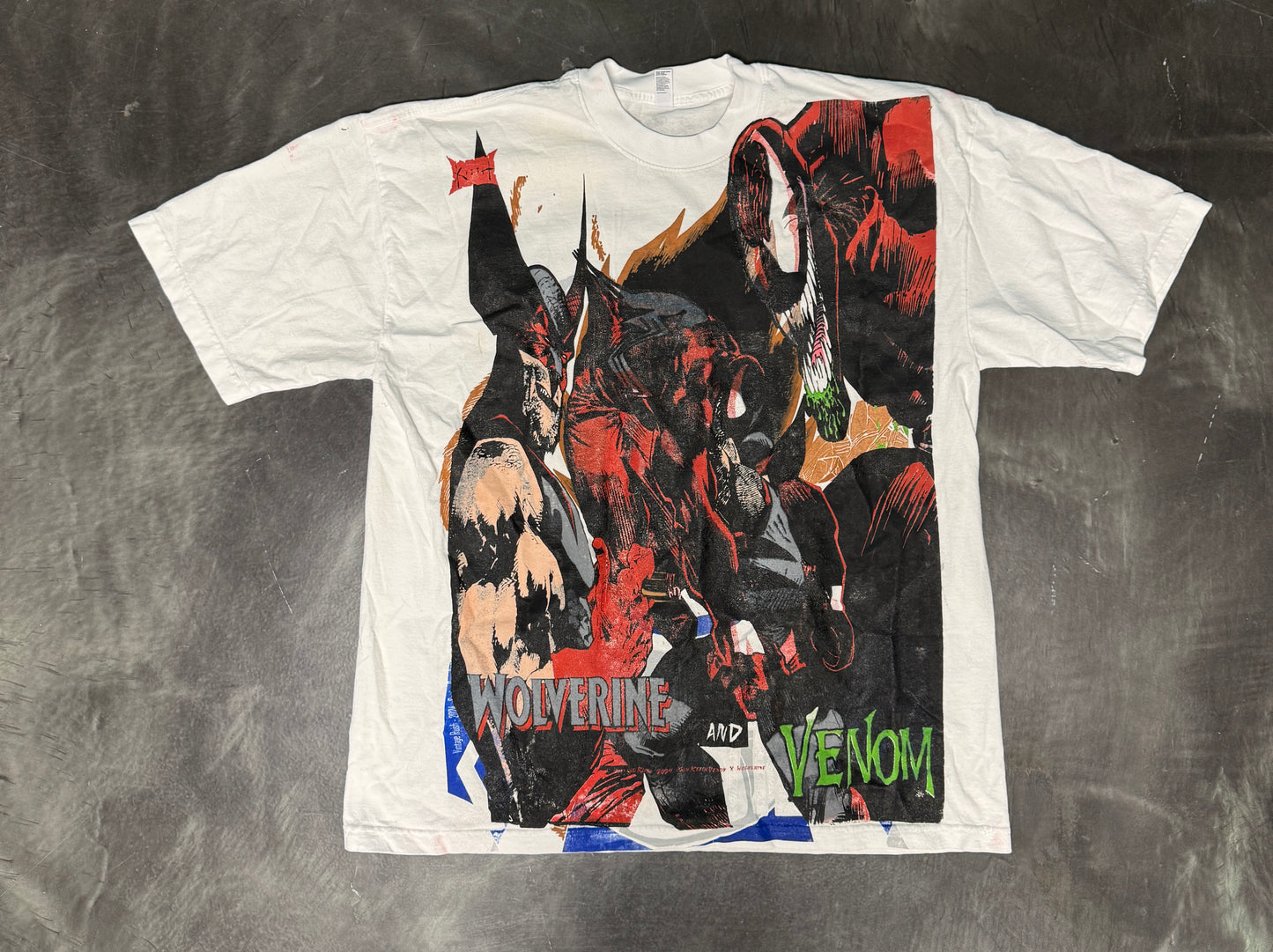 (Black Friday)(Imperfections)-White- L- Wolverine vs Venom Front/Kid Goku Back