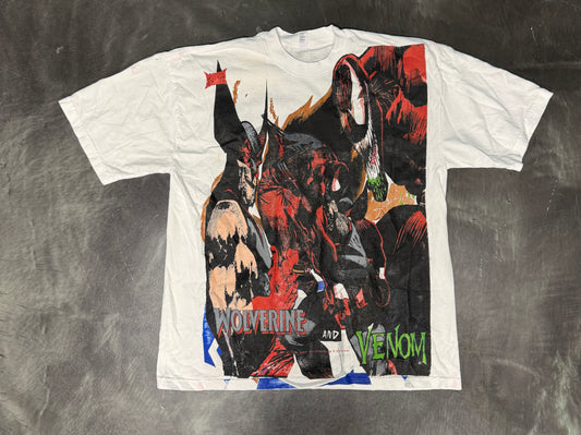 (Black Friday)(Imperfections)-White- L- Wolverine vs Venom Front/Kid Goku Back