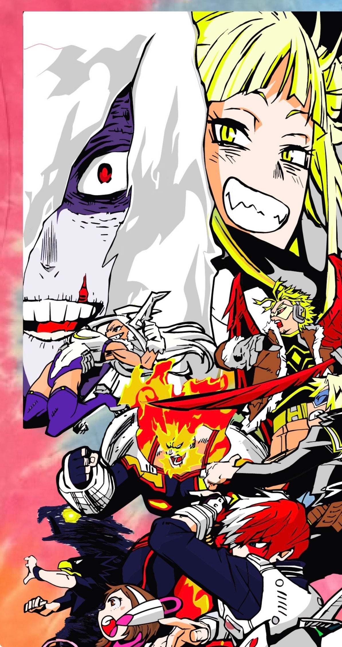 Blue Oil Wash -  My hero - All might vs one for all Front & Final conflict back