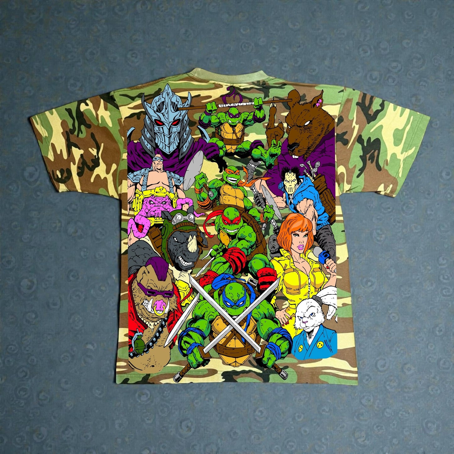 Army Camo  - Trench coat Ralph & TMNT World Tee Back hit