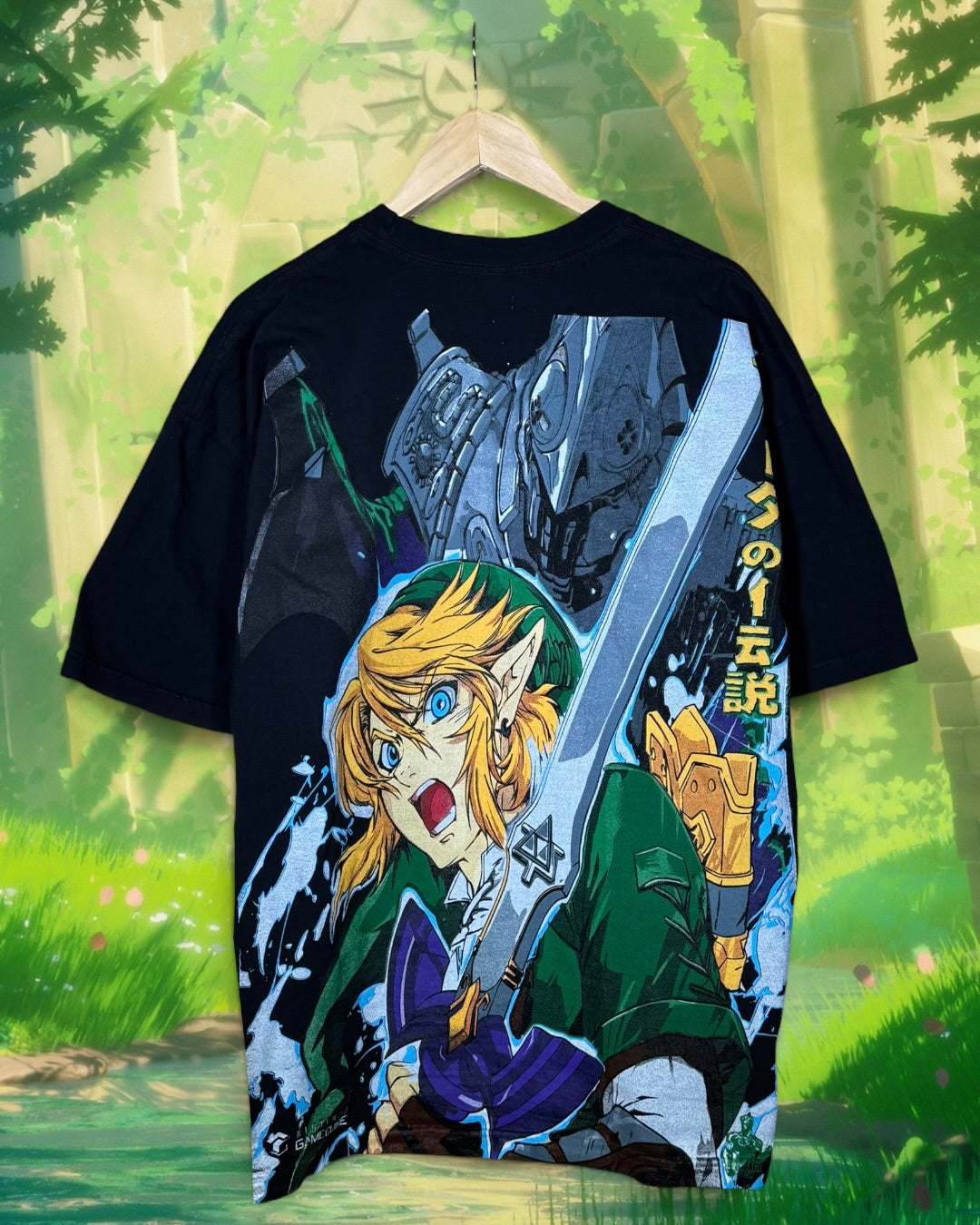 Black - Links Front - Master Sword Back - Shirt