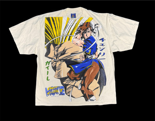 (Black Friday)-XL-Off White-Street Fighter 2 Chun li/Guile