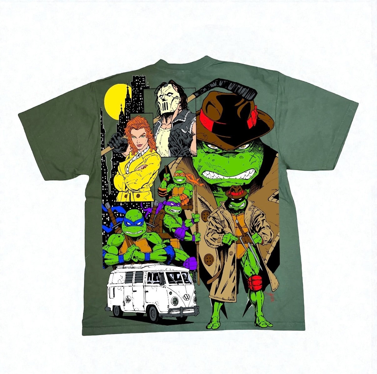 Dark Green - TMNT World Tee & Trench coat Ralph Back hit
