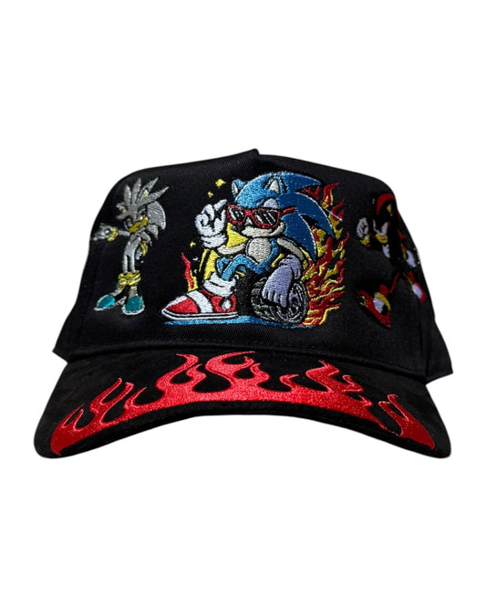 Black with Flame Brim - Sonic Team Hat