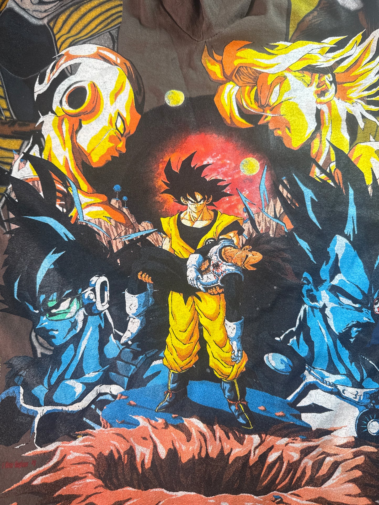 Brown - Vegeta’s Death Monochrome Sides - Gohan I hate Saiyan Front - Over 9000 Vegeta - 360 Shirt