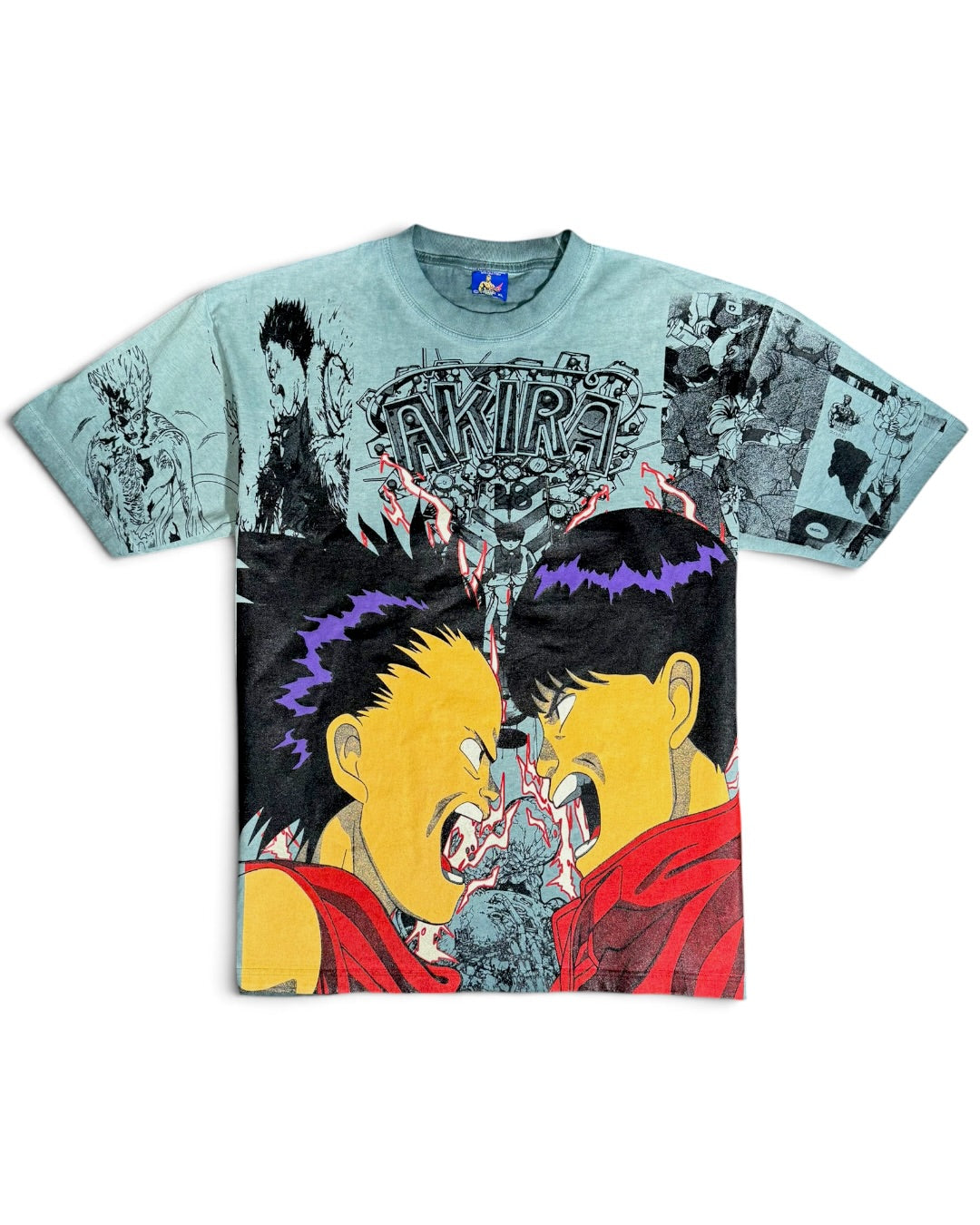 Teal Oil Wash - Akira Manga Mega Print - Shirt