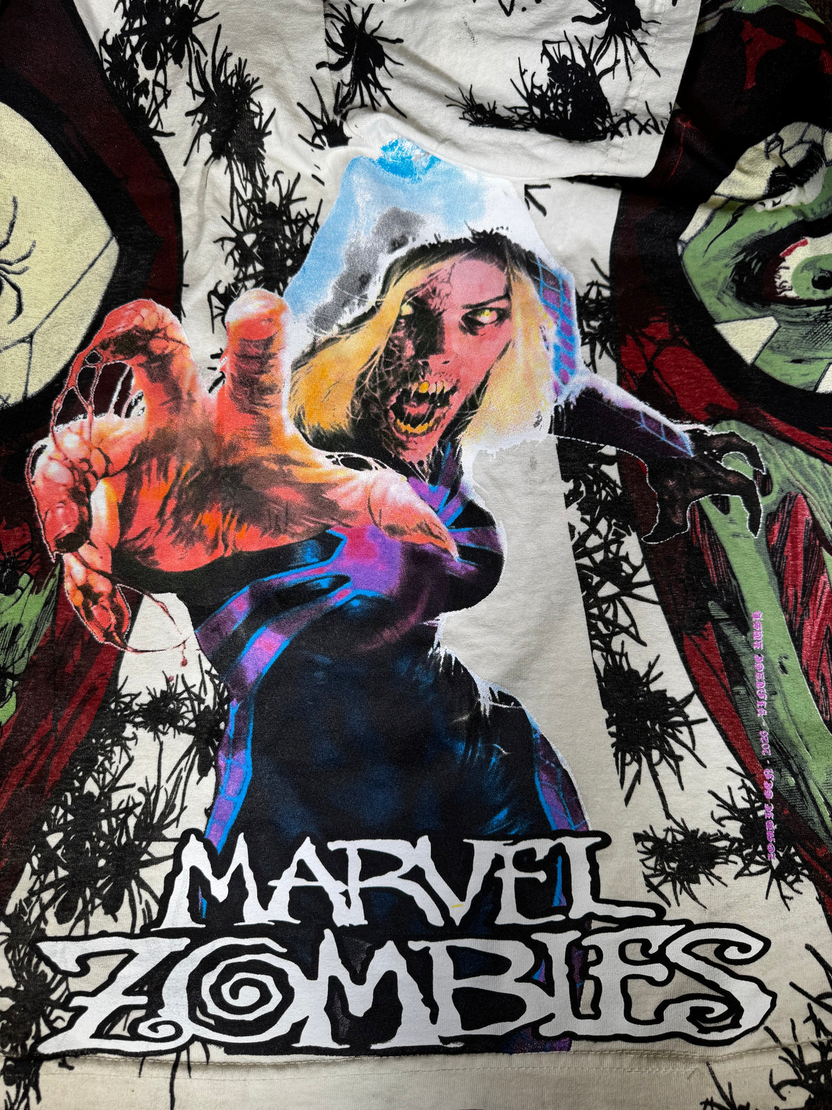 Cream - Zombie Spiderman Front and Back - Marvel Zombies Side - 360 Shirt