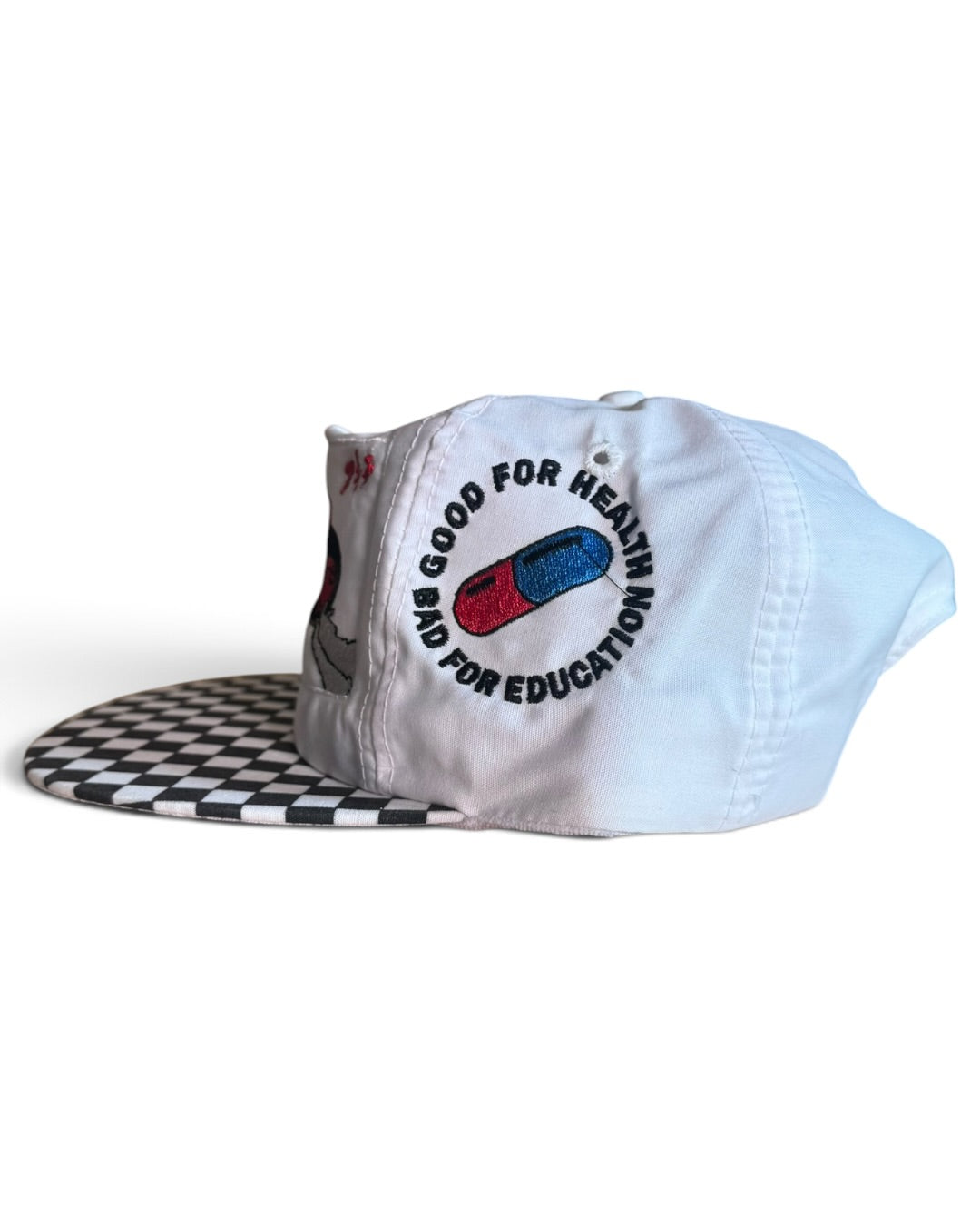 Vintage White with Checkers Brim - Akira - Hat