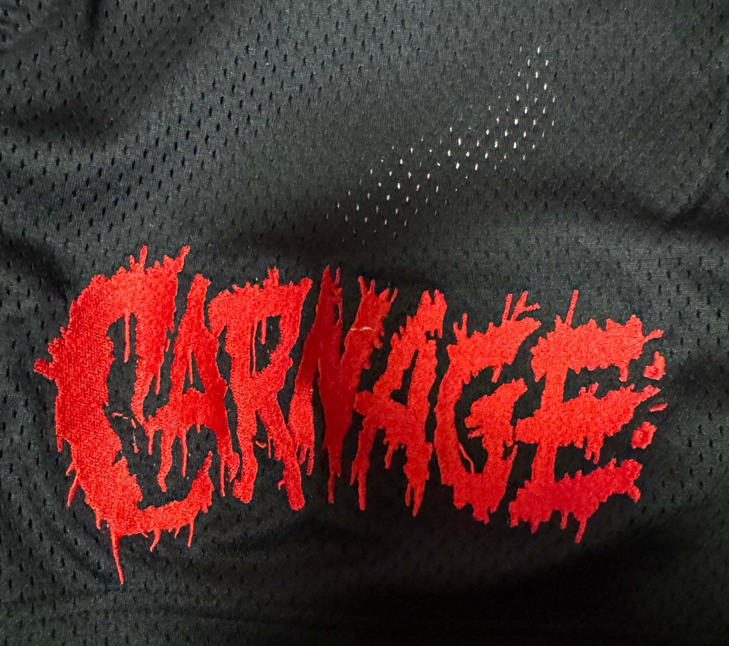 Black Mesh Carnage Cletus Kasady Shorts