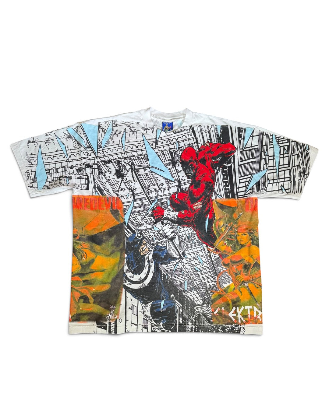 White - Daredevil VS Bullseye Front and Back - Elektra Sides