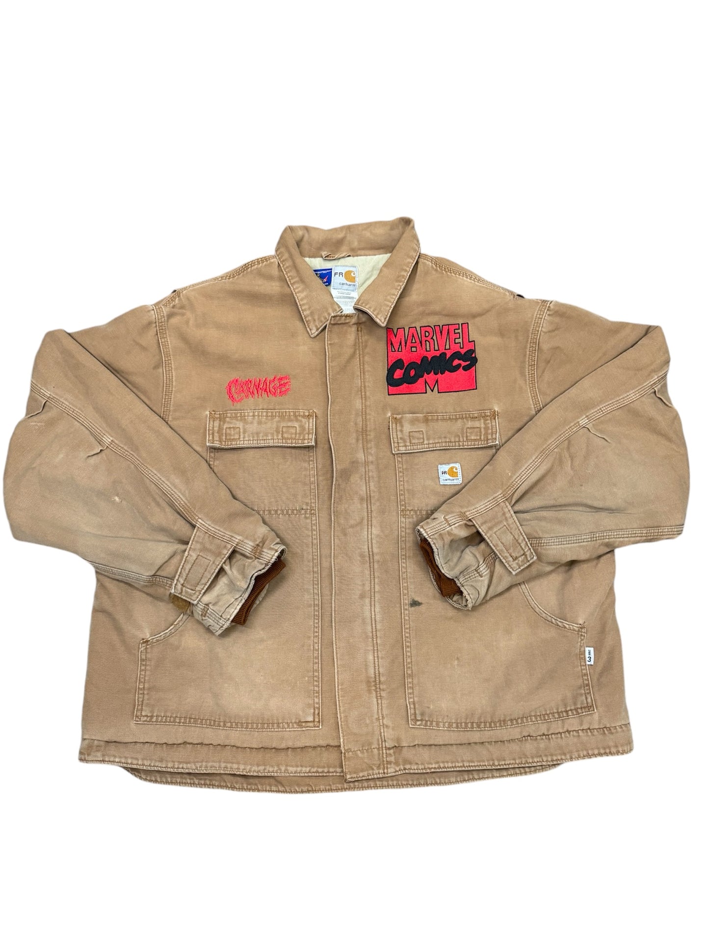 Vintage Tan Jacket- Red Fire Proof