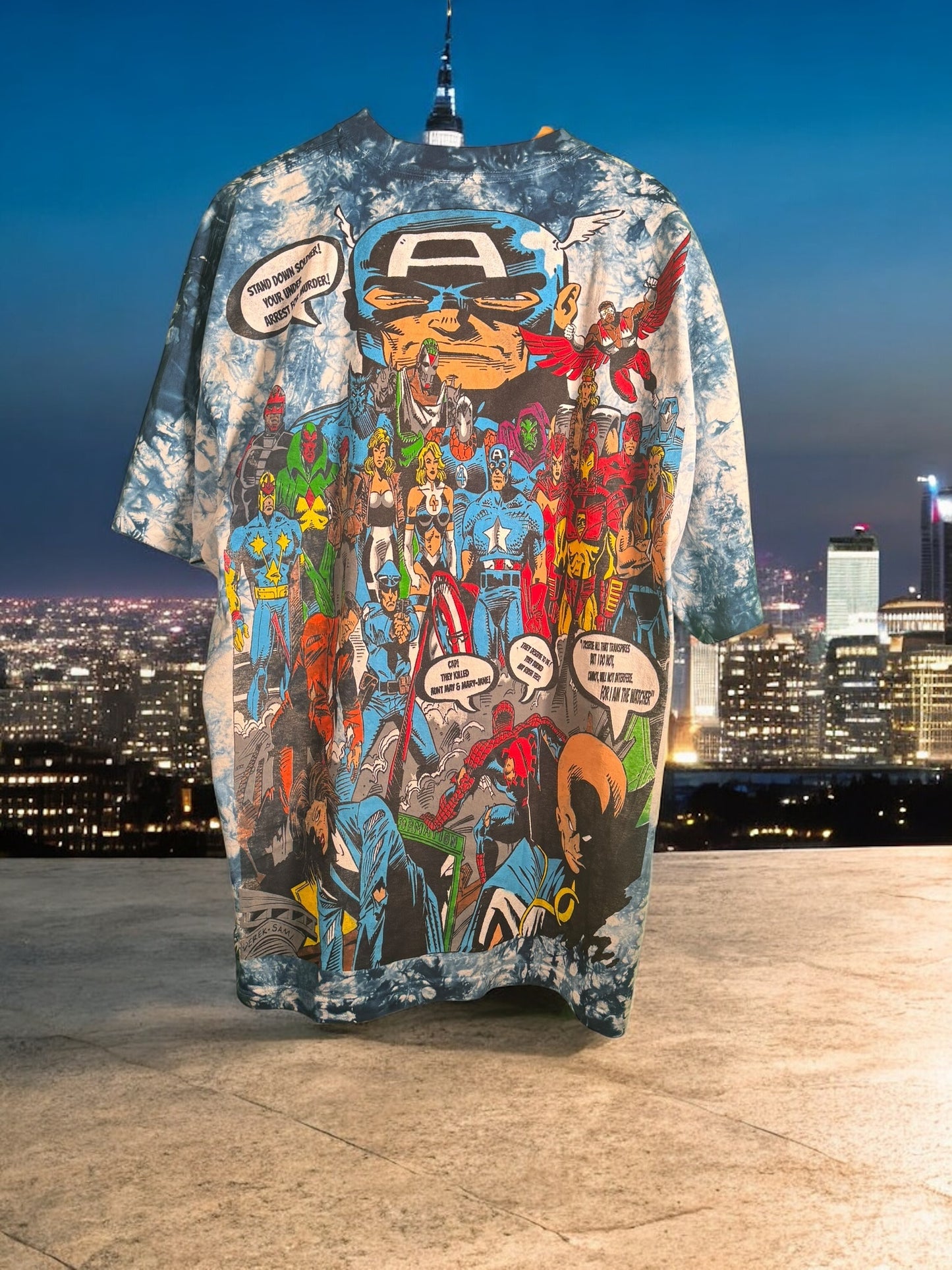 Tie Dye Blue - What If Front & Stand Down Solider Back