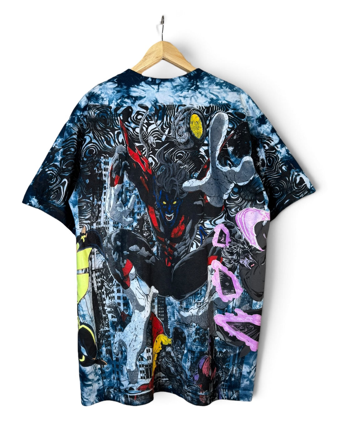 Blue and White Tie Dye - Nightcrawler - Celestial Rouge - Death - 360 Shirt