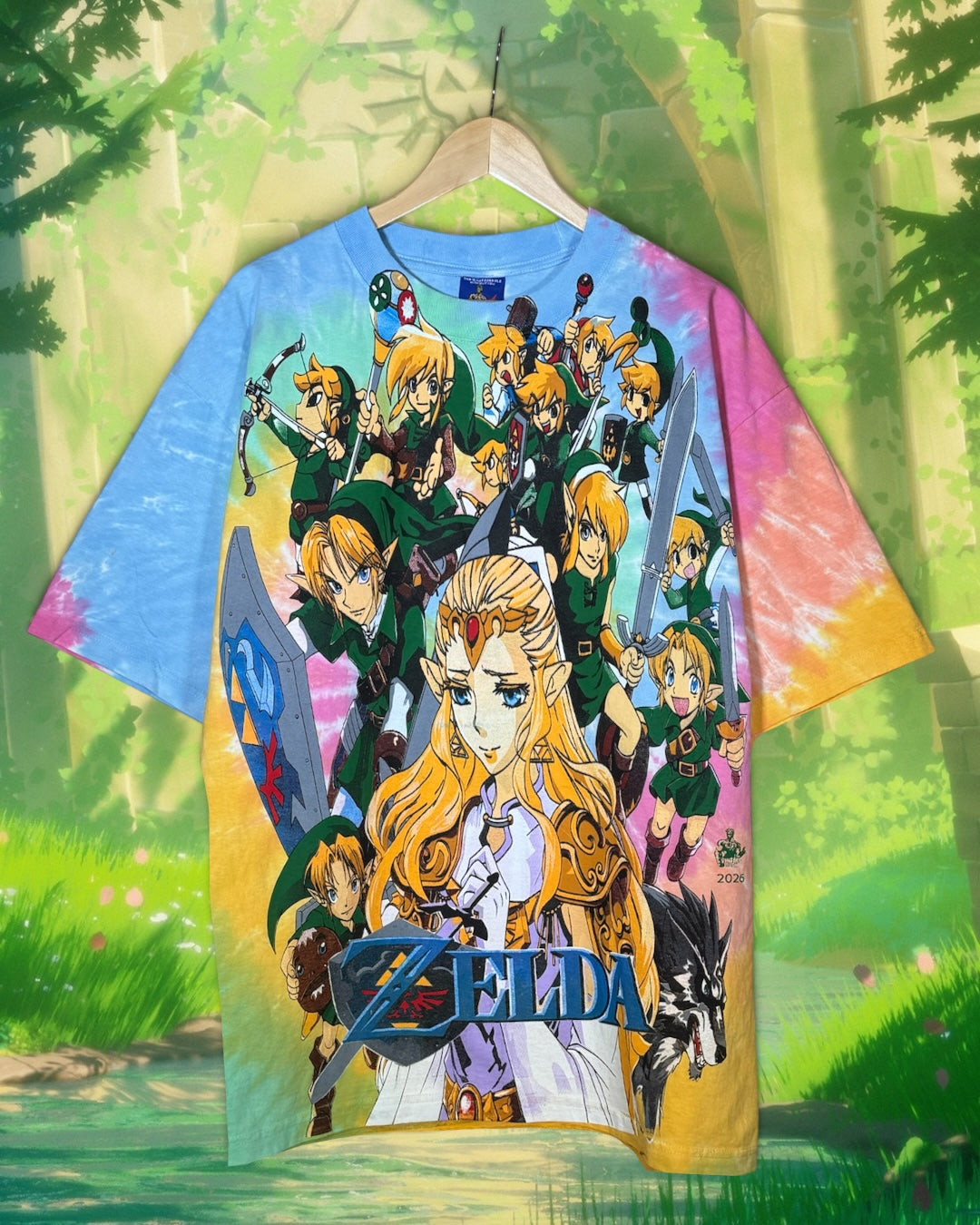 Sherbet Tie Dye - Links Front Master Sword Back - Shirt