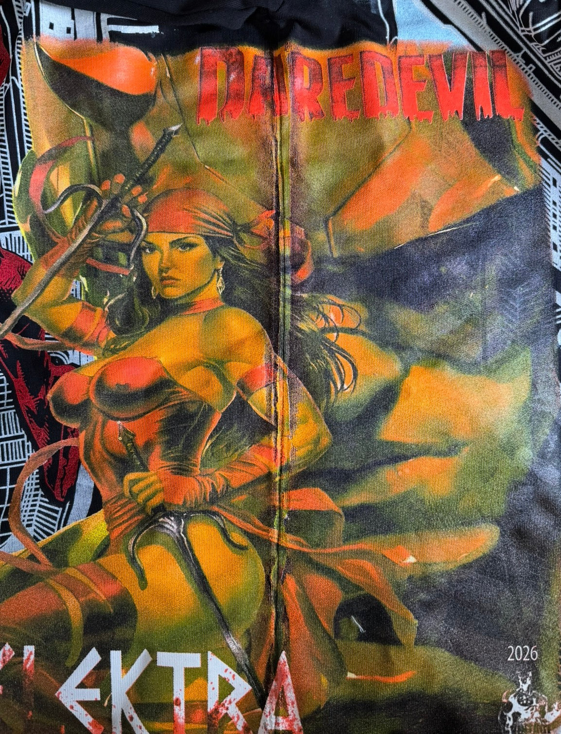 Black - Daredevil VS Bullseye Front and Back - Elektra Sides