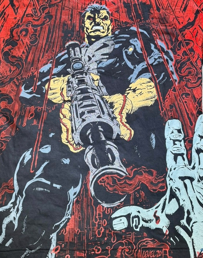 Black - Bloody Rain Punisher vs Gray Hulk Front and Back Mega Print