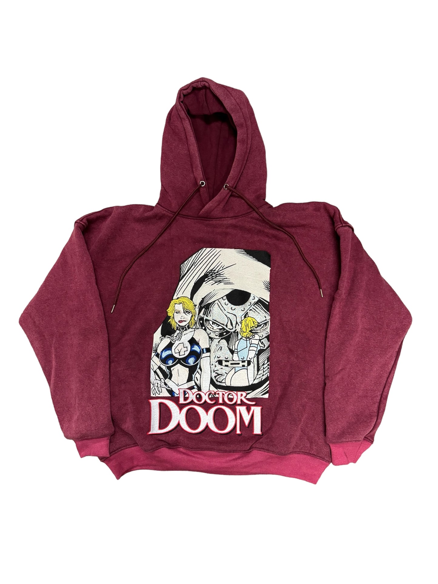 Burgundy Hoodie vintage rare God Doom marvel comics avengers X-men