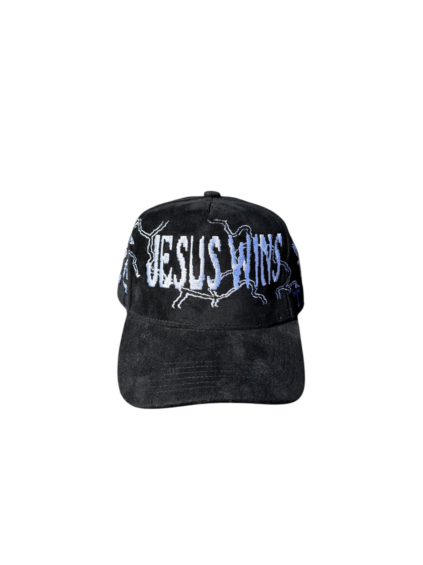 Black Suede - Jesus Wins Hat Blue Cross