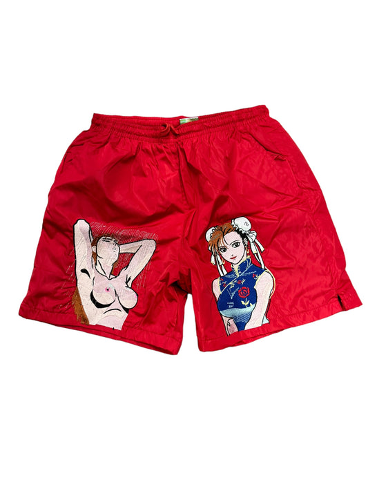 Red- Showering Chun-Li Shorts