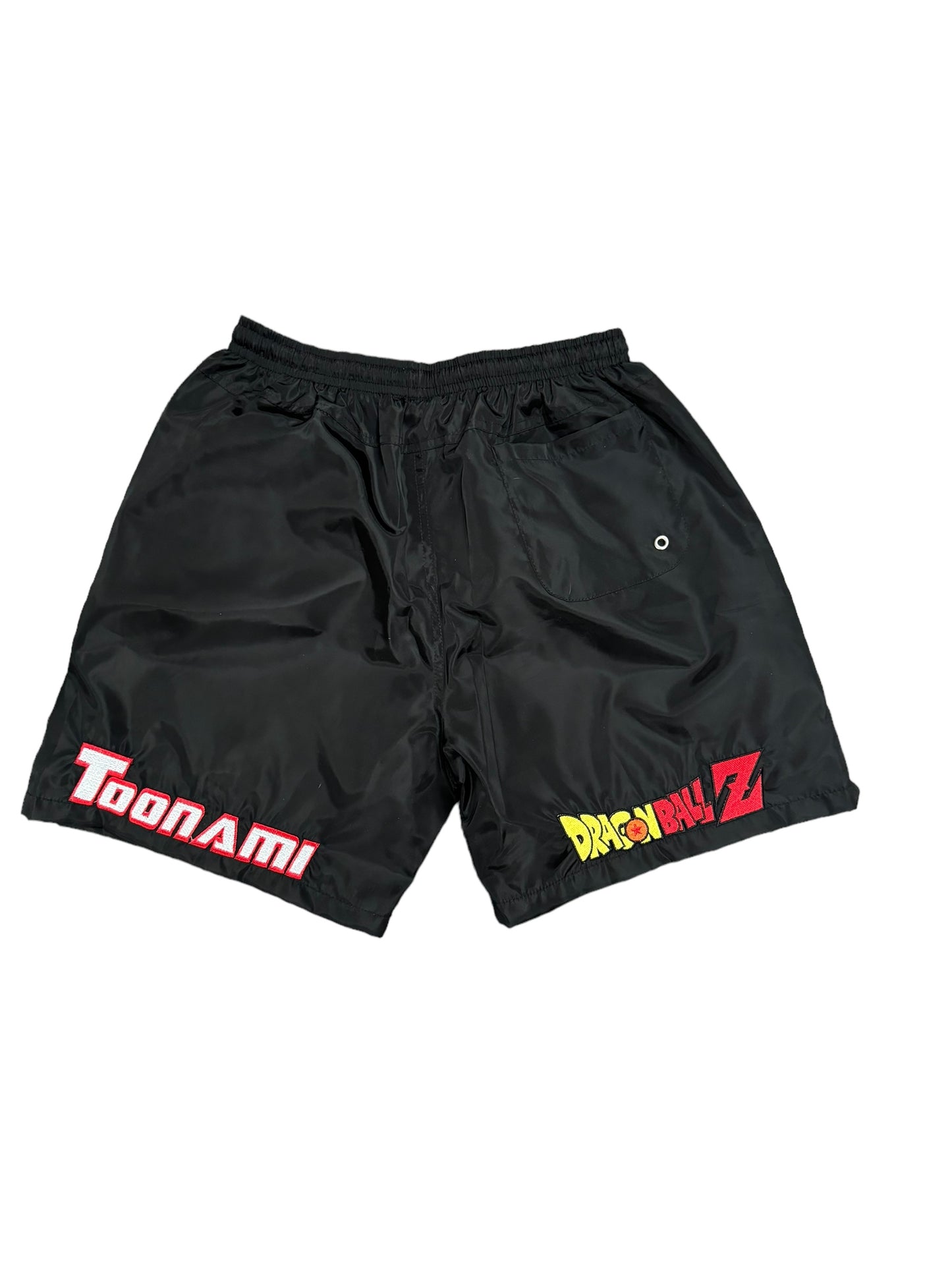 Black- Embroidered Super Saiyan Shorts