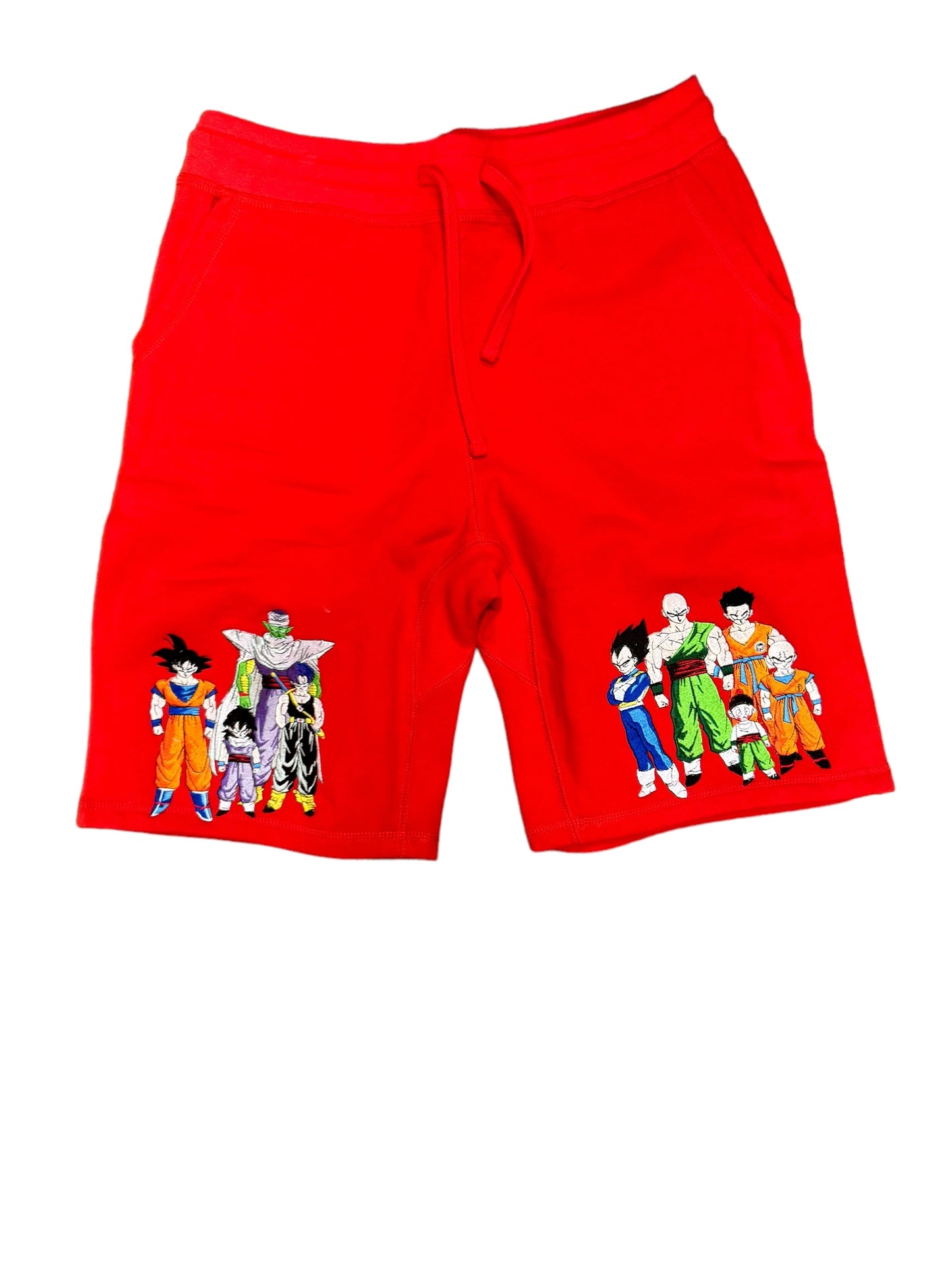 Red- Embroidered Toonami Inspired Shorts