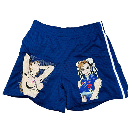 Blue- Showering Chun-Li shorts