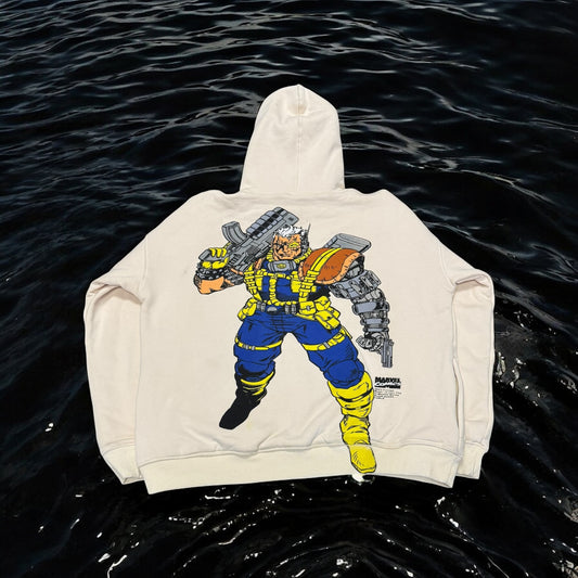 (Black Friday ) Cream Cable Graphic Hoodie - Front and Back Design