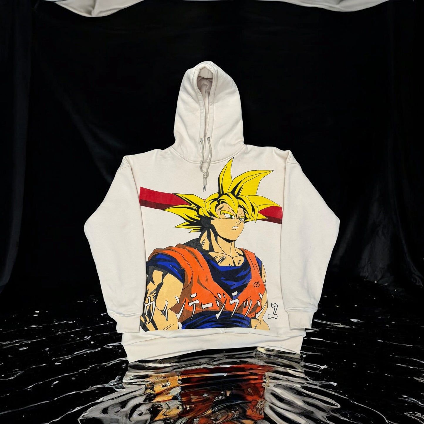 (Black Friday ) Cream Dragon Ball Z Hoodie – Goku Designs (Front & Back)