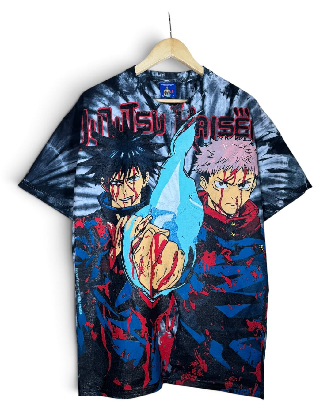 Black and White Tie Dye - Itadori and Megumi Front - Gojo vs Toji Back