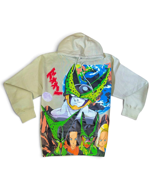 Pale Green Hoodie - Cell Forms Front - Gohan Back