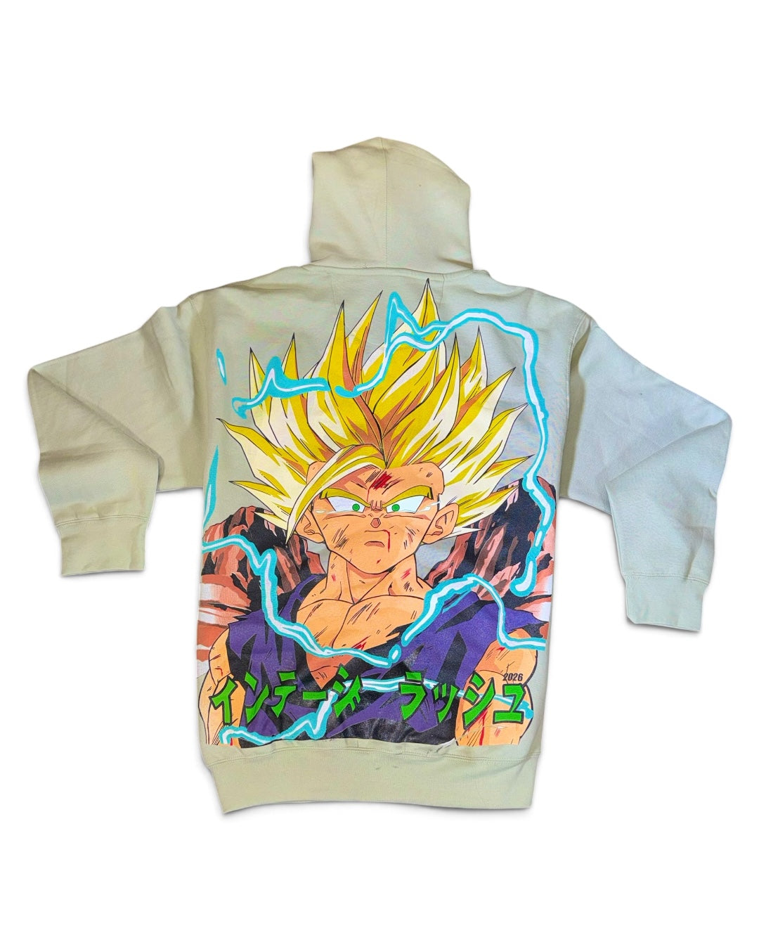 Pale Green Hoodie - Cell Forms Front - Gohan Back