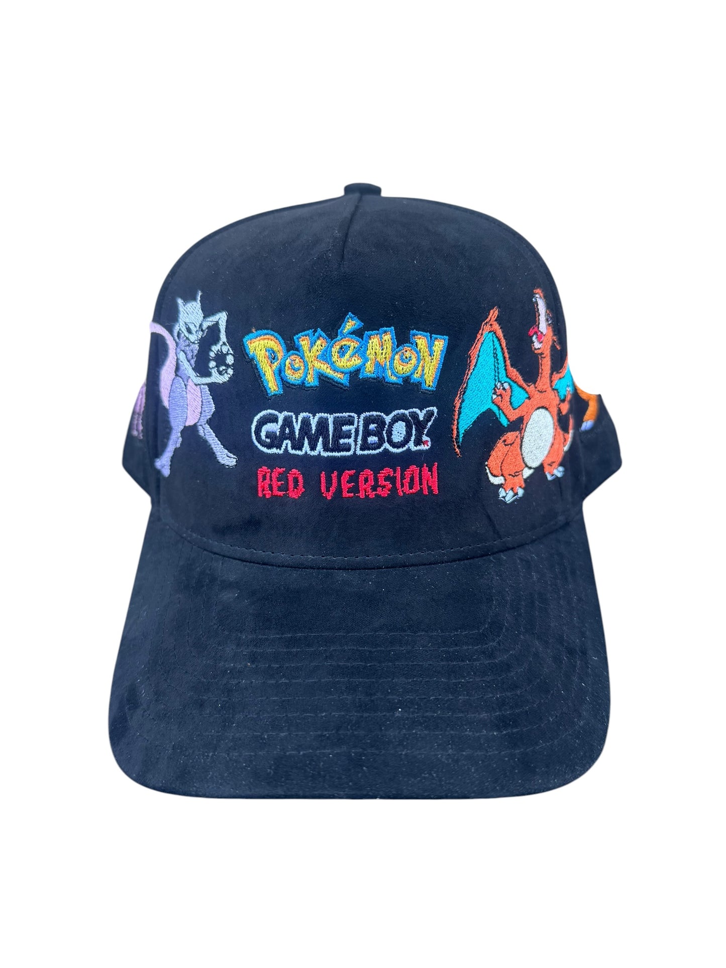 Suede Pokemon “Red Version” Black Snapback HAT