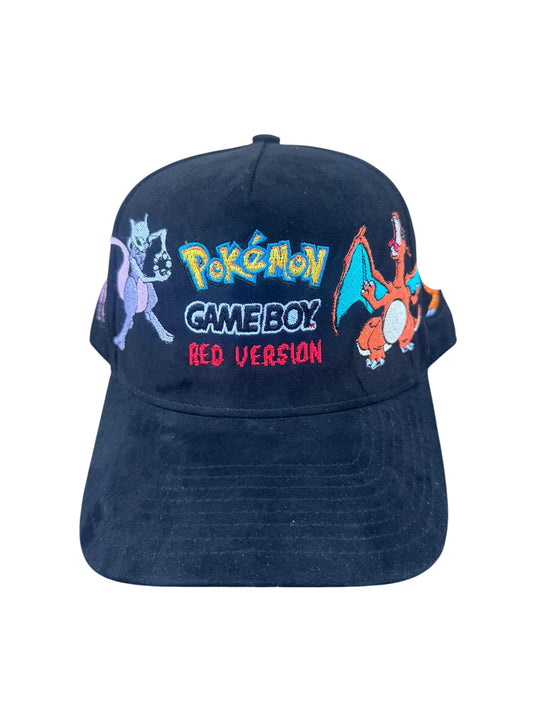 Suede Pokemon “Red Version” Black Snapback HAT
