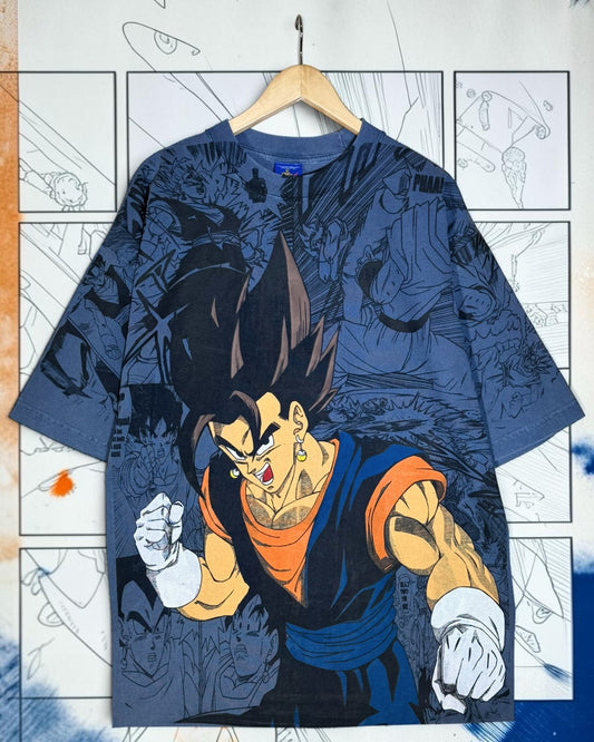 Faded Blue - Vegito Manga Panels Mega Print - Shirt