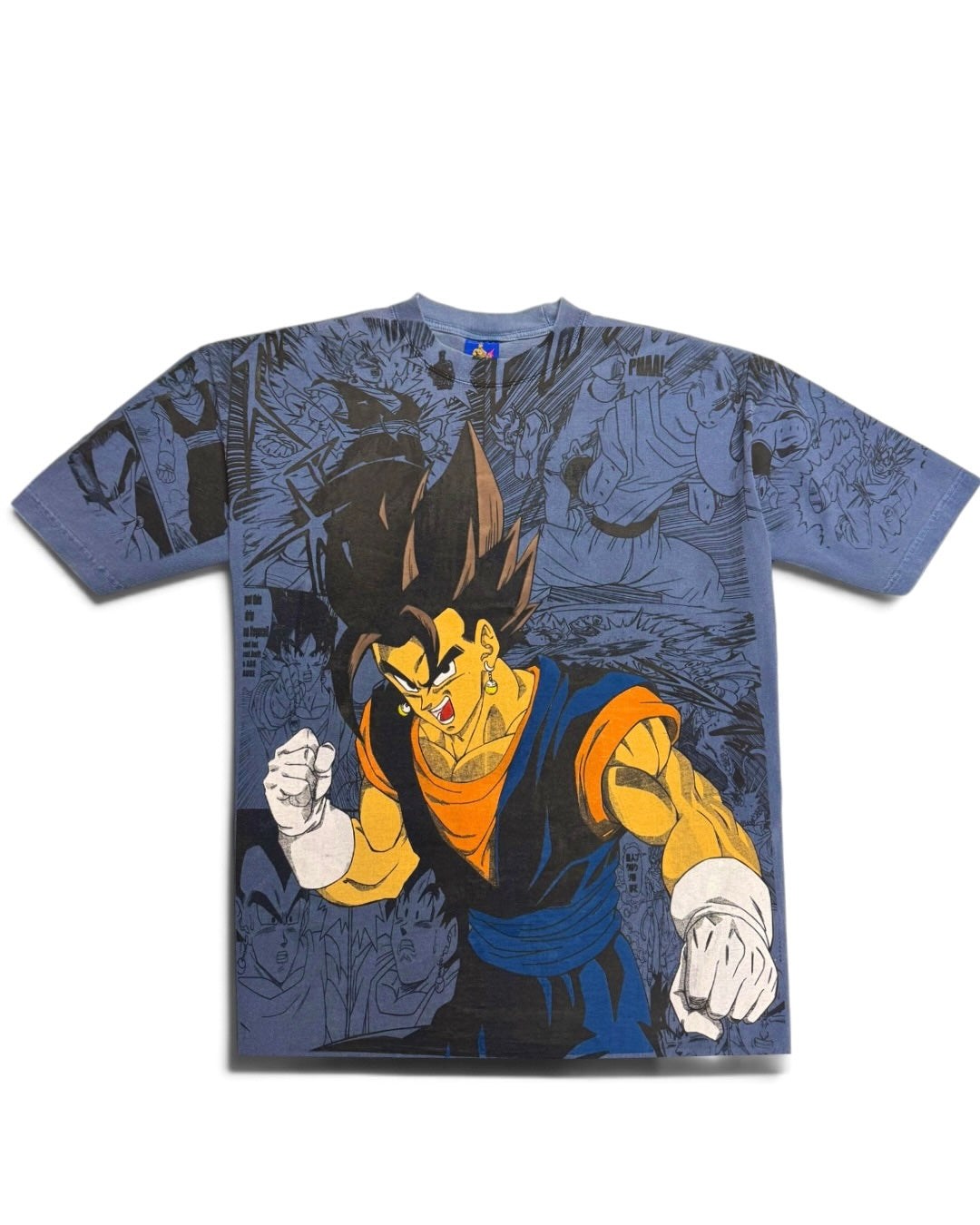 Faded Blue - Vegito Manga Panels Mega Print - Shirt