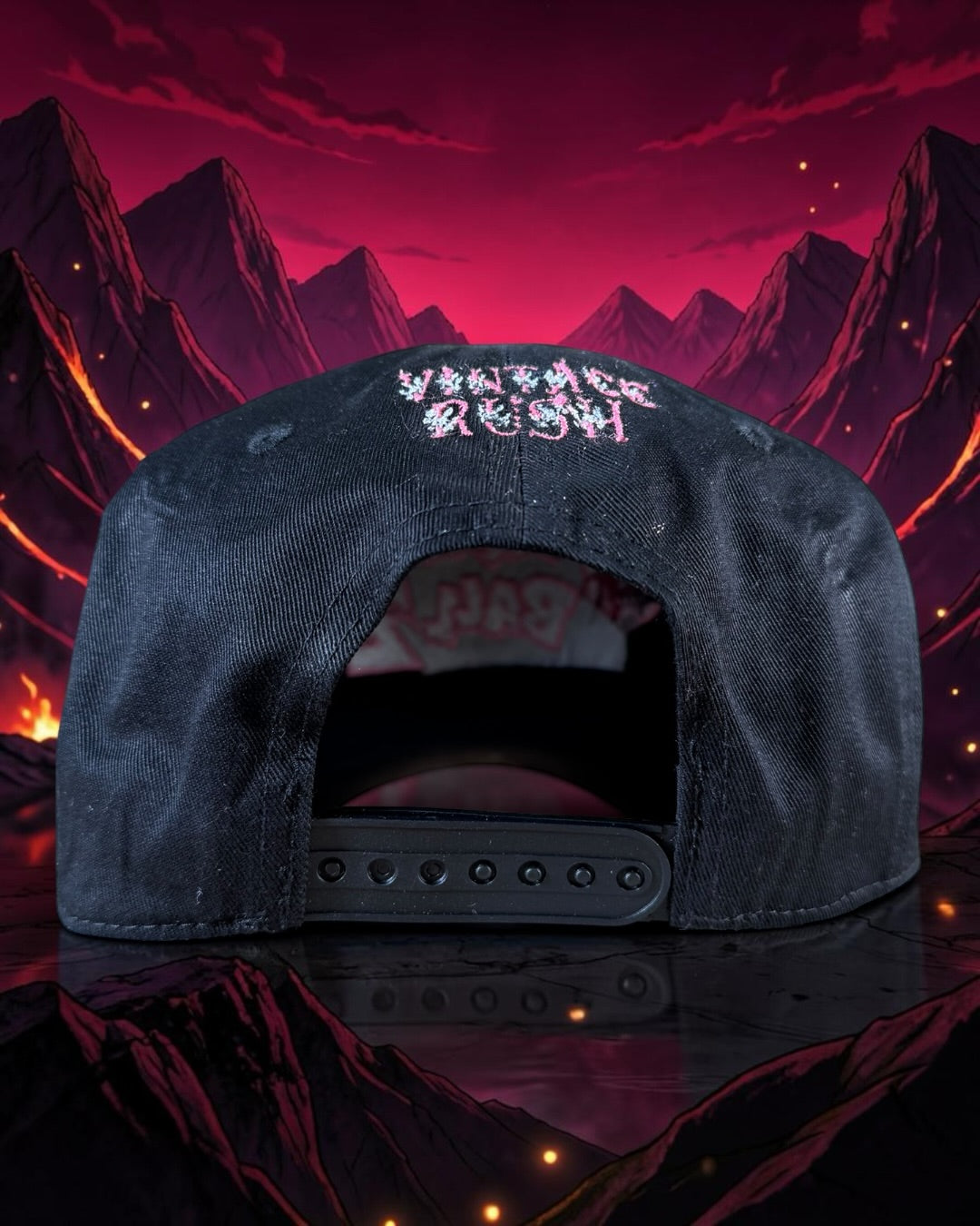 Black - Brim Suede with Pink Flames Hat - Kid Buu - DBZ