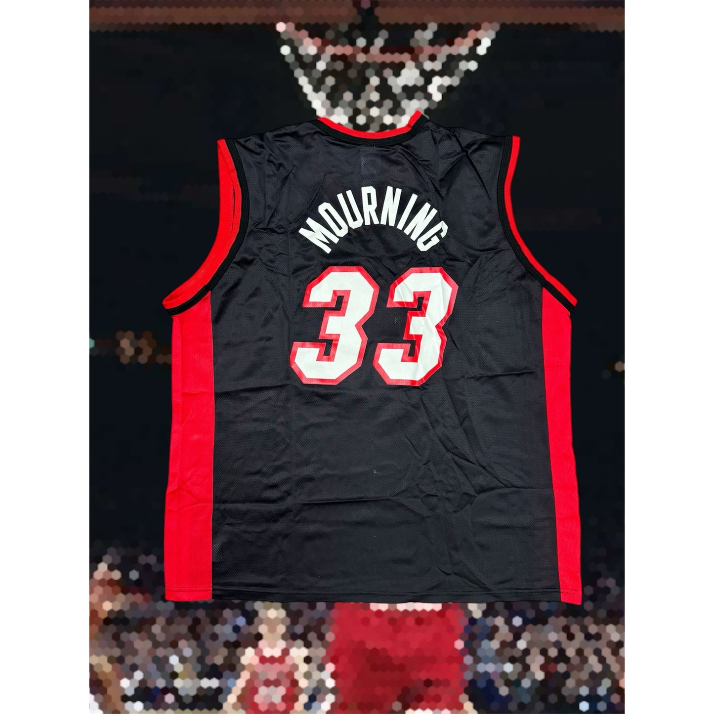 Vintage Champion Miami Heat Alonzo Mourning 33 NBA