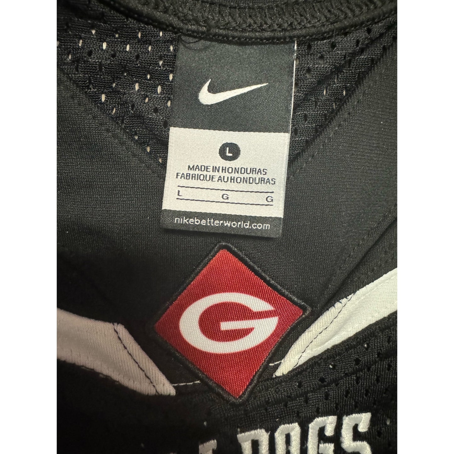 NIKE GEORGIA BULLDOGS 55 FOOTBALL JERSEY. LARGE